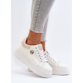 Sneakers con plateau da donna bianche Eshen bianca 2