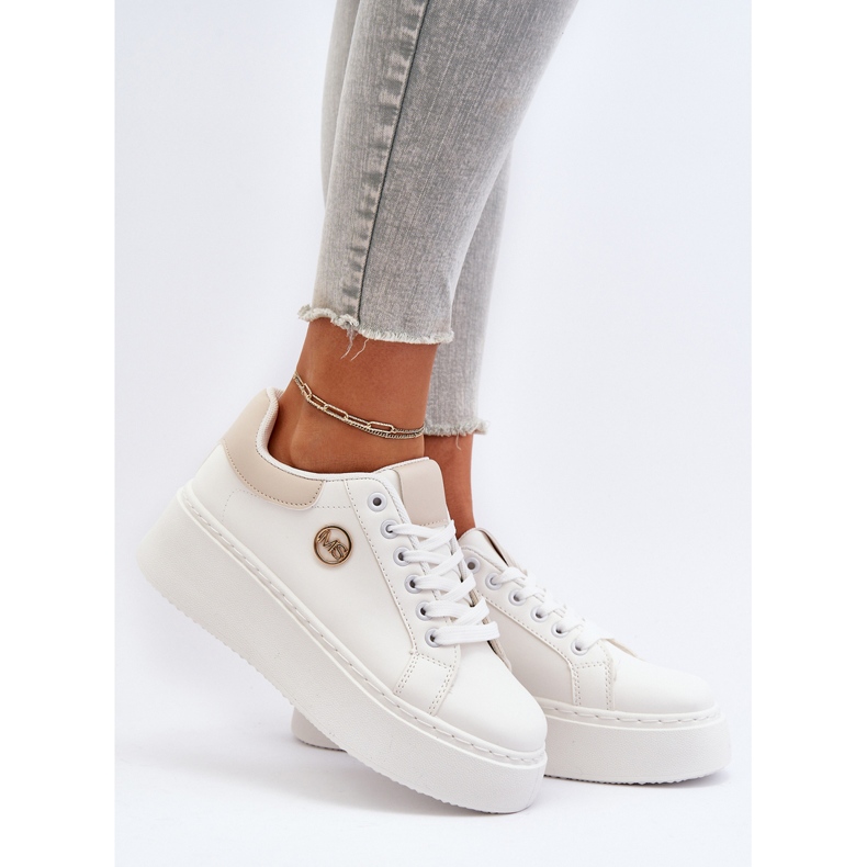 Sneakers con plateau da donna bianche Eshen bianca 2