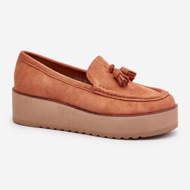 Mocassini Platform Da Donna Con Frange, Arancio Mialani arancia 1