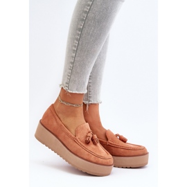 Mocassini Platform Da Donna Con Frange, Arancio Mialani arancia 2