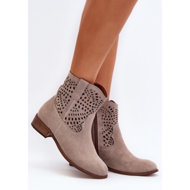 Zazoo 3305/2 Stivali Cappuccino Traforati da Donna beige 2