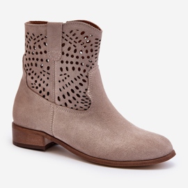 Zazoo 3305/2 Stivali Cappuccino Traforati da Donna beige 1