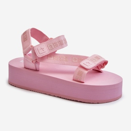 Sandali da donna sulla piattaforma Big Star NN274A529 Rosa 2