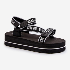 Sandali da donna sulla piattaforma Big Star NN274A525 nera nero 2