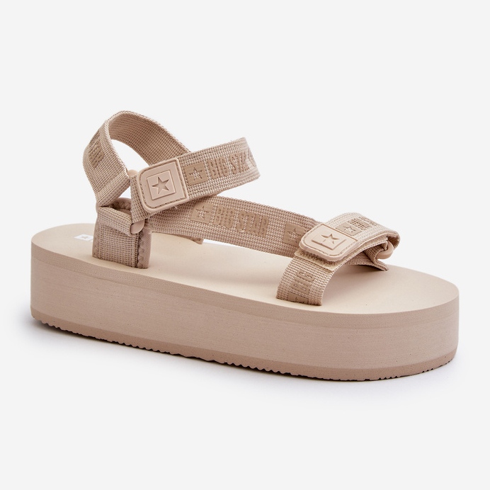 Sandali da donna sulla piattaforma Big Star NN274A528 Beige 1
