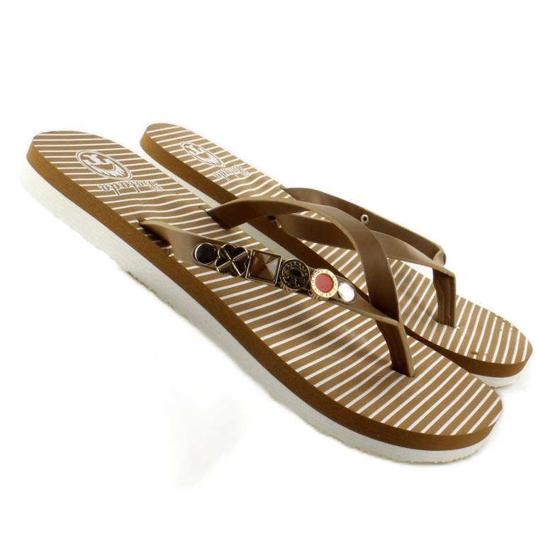 Infradito con cintura decorata B762 Beige 2