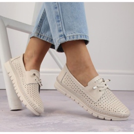 Vinceza W JAN273A scarpe traforate in pelle beige 2