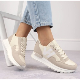Scarpe sportive con plateau Potocki WOL214 beige 2