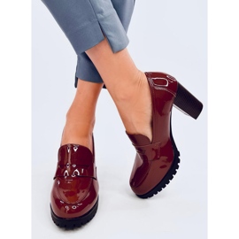 Mocassini con tacco in vernice Jeffis Brown marrone 1