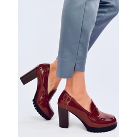 Mocassini con tacco in vernice Jeffis Brown marrone 2