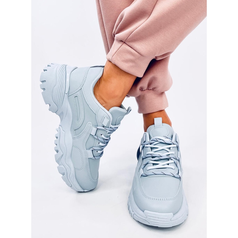 Sneakers con zeppa Bains blu 1