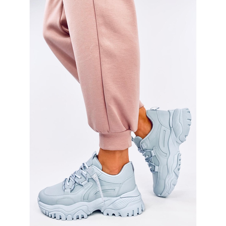 Sneakers con zeppa Bains blu 2