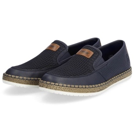 Comode scarpe in pelle Rieker M RKR656, blu navy 2