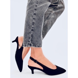 Malloi Scarpe basse nere con tacco aperto nero 1