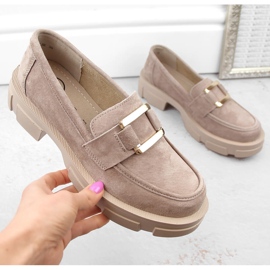Scarpe in pelle scamosciata, mocassini beige da donna Filippo DP6099 1