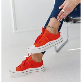 Sneakers con plateau Fiori arancioni arancia 1