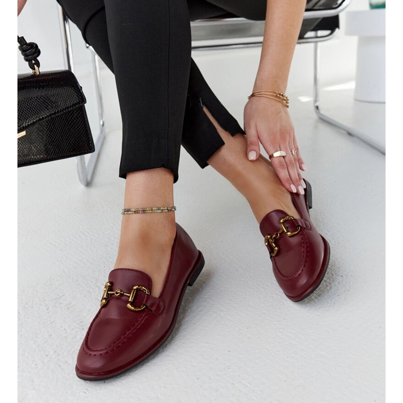Mocassini bordeaux con fibbia Lemlem rosso 1
