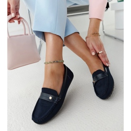 Mocassini in tessuto blu navy di Fombio 1