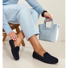 Mocassini in tessuto blu navy di Fiammetta 1