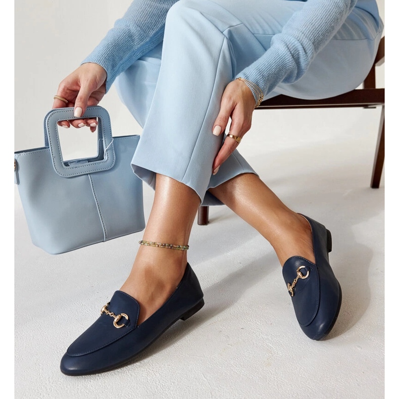 Mocassini blu navy con fibbia di Erminia 1