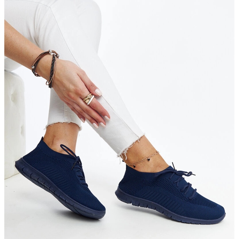 Sneakers Zahira in tessuto blu navy 1