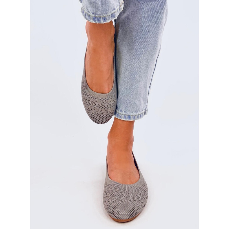 Newey Ballerine in maglia grigia grigio 1