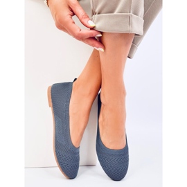 Newey Ballerine in maglia blu 1