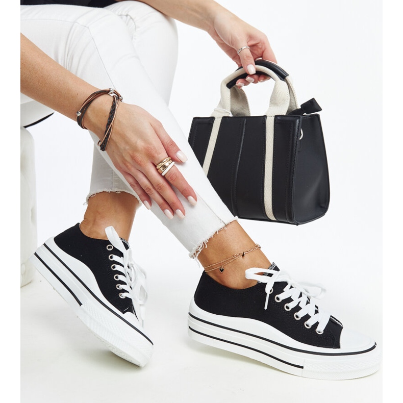 Sneakers Dima nere con suola spessa nero 1