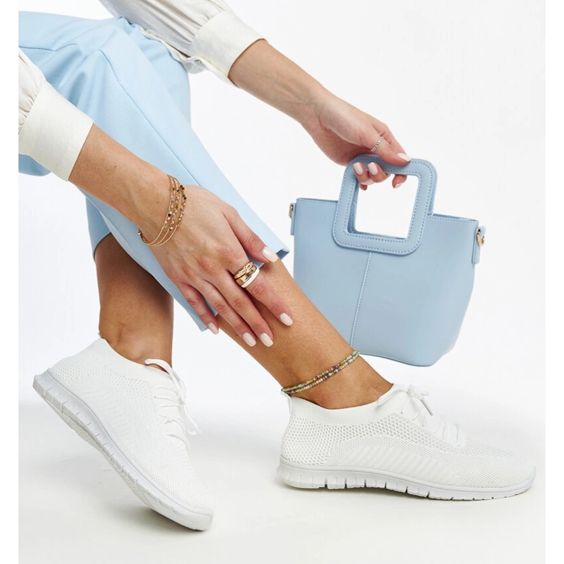 Sneakers Zahira in tessuto bianco 1