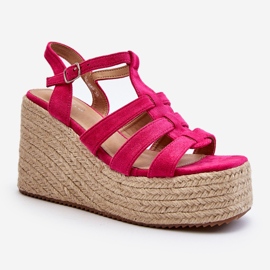 Sandali con zeppa con treccia Gnosis Fucsia rosa 1