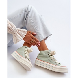 Sneakers con plateau da donna Menta Aineri verde 1