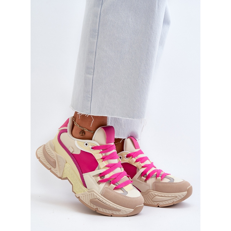 Sneakers da Donna con Suola Spessa Fucsia Peonema rosa 2