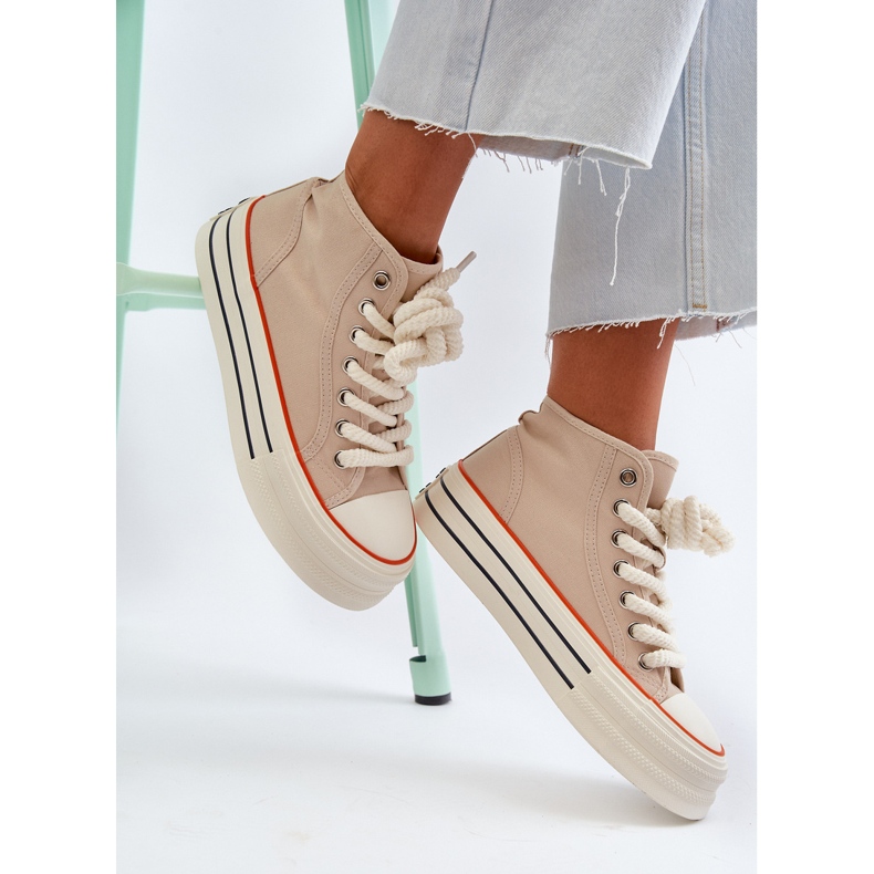 Sneakers Platform da Donna Beige Aineri 1