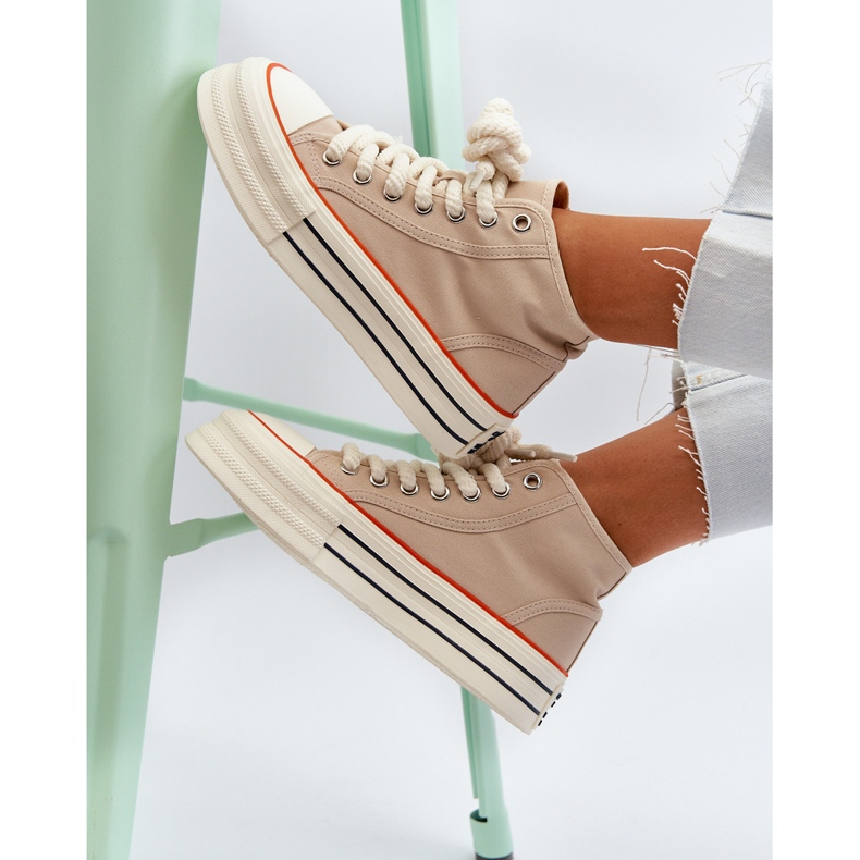Sneakers Platform da Donna Beige Aineri 2