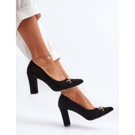 Zazoo 2453/OS Décolleté In Pelle Scamosciata Su Tacco Con Cuore, Nero 2