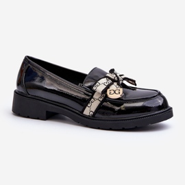 Mocassini brogue da donna in vernice S.Barski HY330A Nero 2