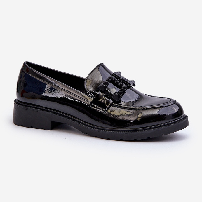 Mocassini da Donna Laccati Con Decorazione S.Barski HY371A nero 2