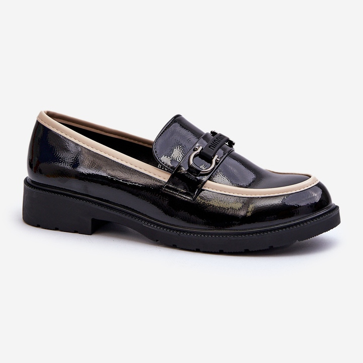 Scarpe in pelle verniciata da donna Mocassini S.Barski HY336A Nero 2