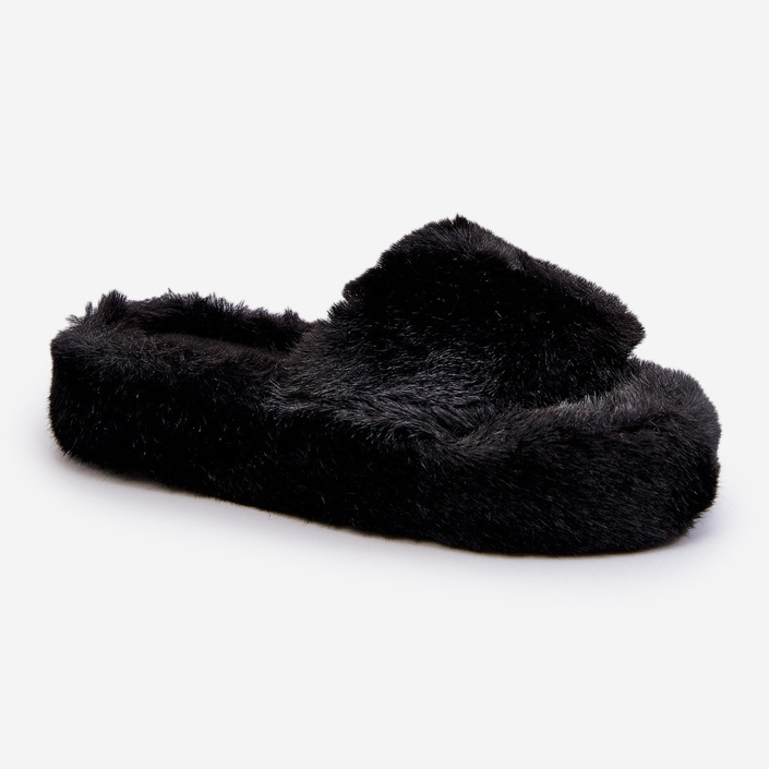 Pantofole in pelliccia da donna nere Stepia nero 2