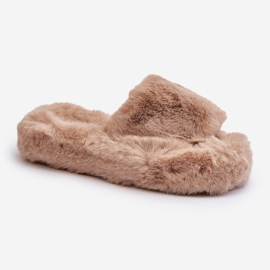 Pantofole in pelliccia beige da donna Stepia 1