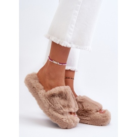 Pantofole in pelliccia beige da donna Stepia 2