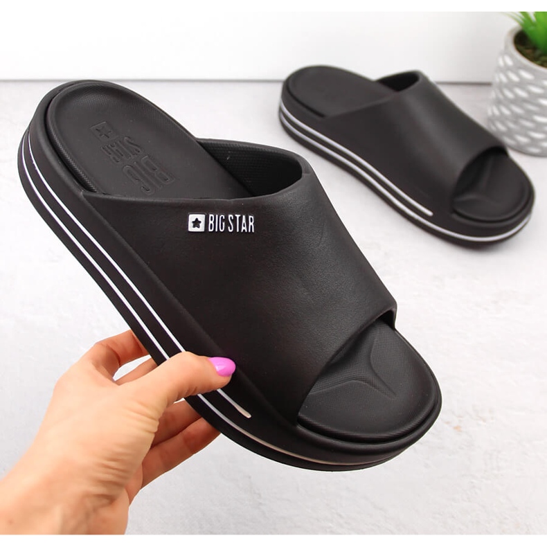 Infradito da donna nere con plateau Big Star NN274A037 nero 1