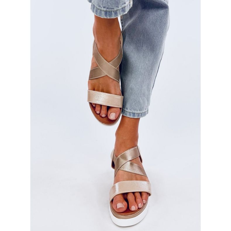 Sandali con zeppa Caden Gold d'oro 1