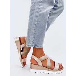 Sandali con zeppa Caden Gold d'oro 2