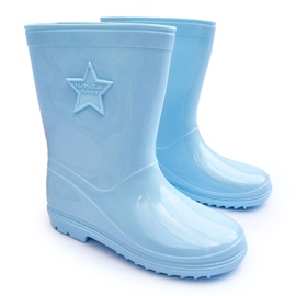 Galoschi di gomma per bambini azzurri blu 4