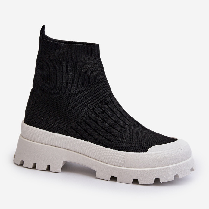 Stivaletti Da Donna Con Tomaia A Calzino Slip-On Neri Fiename nero 1
