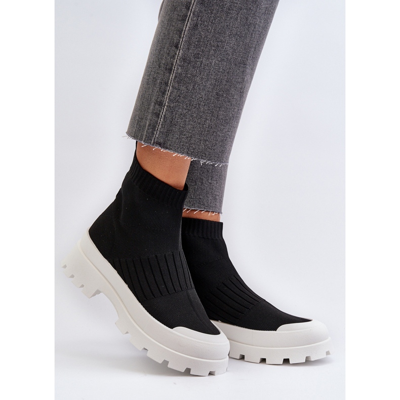 Stivaletti Da Donna Con Tomaia A Calzino Slip-On Neri Fiename nero 2
