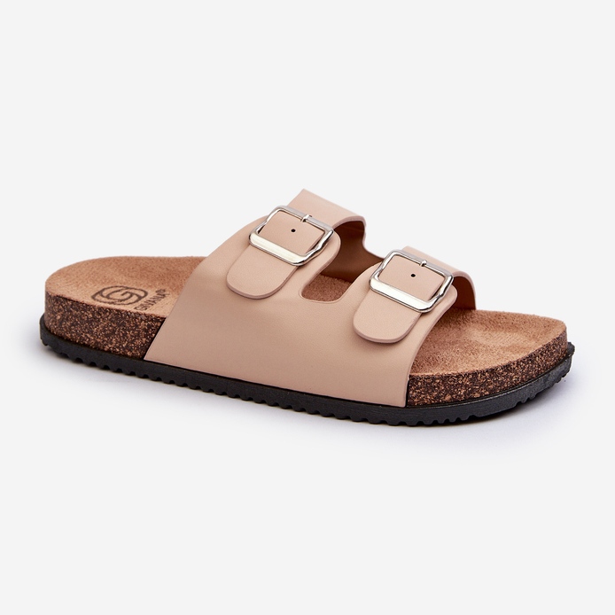 Infradito Da Donna Beige Con Fibbie Oliena 1