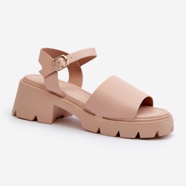 Sandali con tacco grosso da donna color carne Dottiassa beige 2
