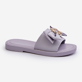 Infradito da donna color lavanda con fiocco Arsicada viola 1